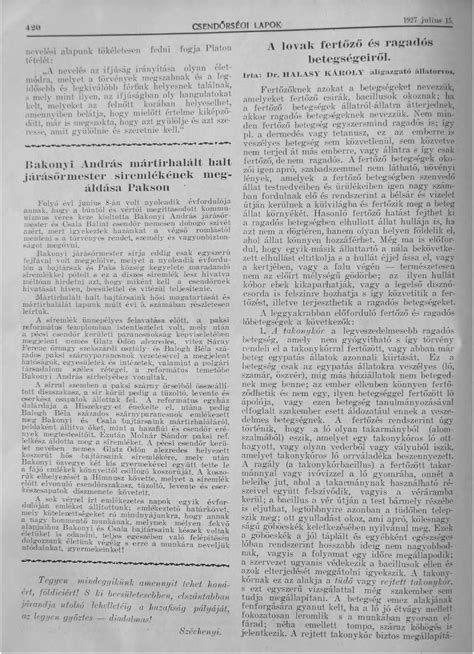 CSENDŐRSÉG) LAPOK 23. xv. évfolyam Budapest, 1925 május .